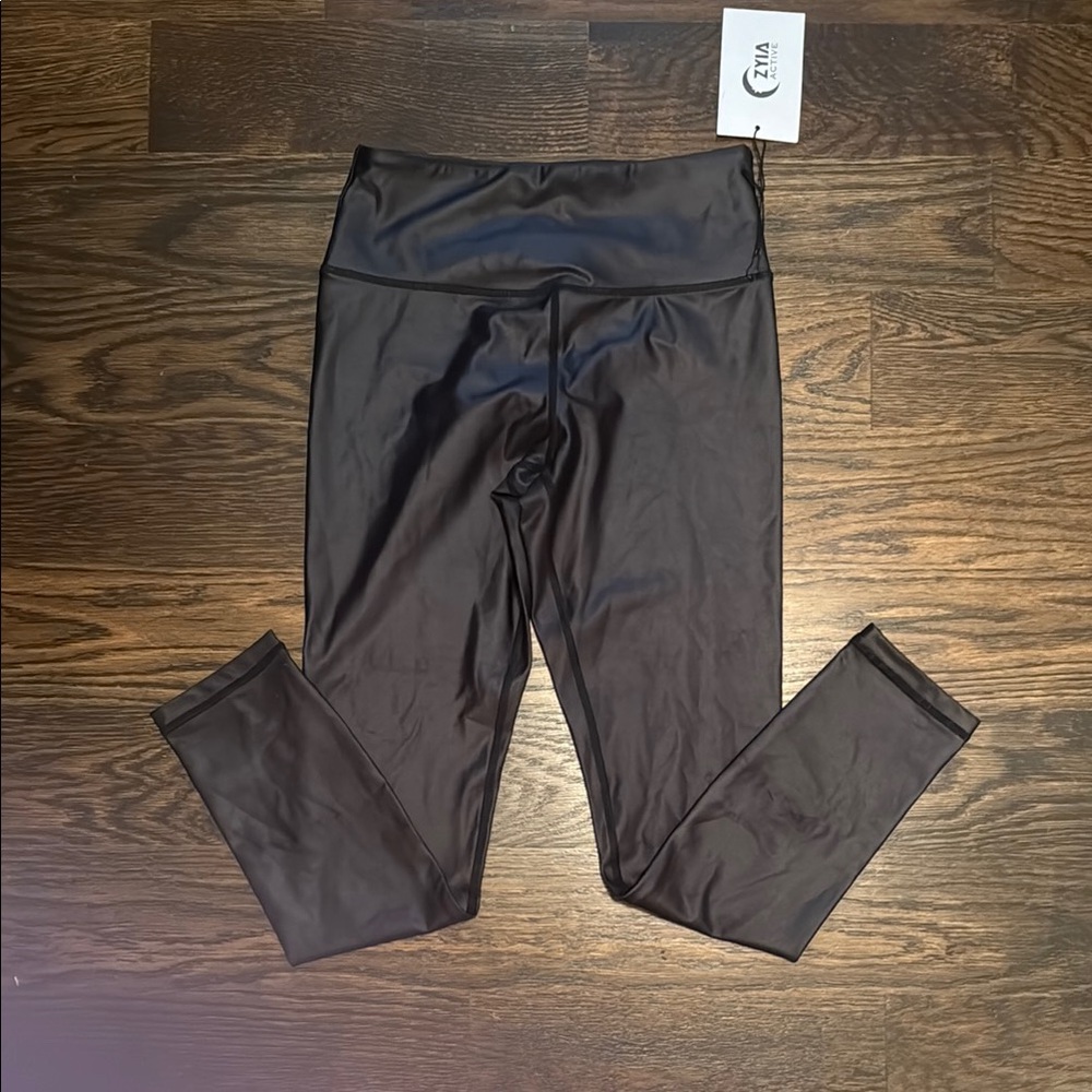 ZYIA Black Metallic Leggings